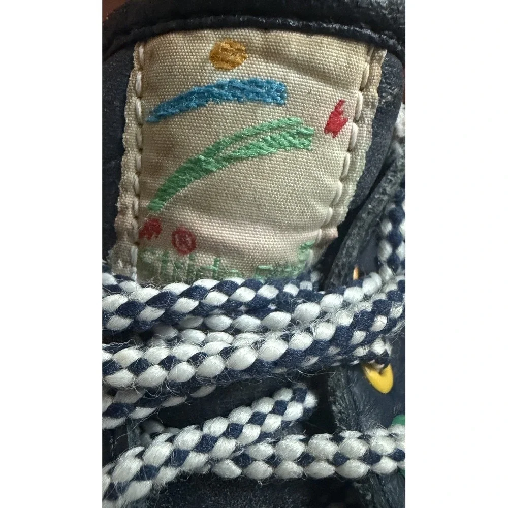 Vintage 90s Stride Rite Toddler Walking Shoes Navy Blue Primary Colors 5 Wide